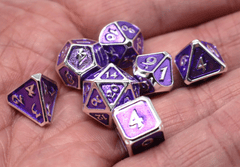 Critlings 7pc Mini RPG Set - Platinum Amethyst